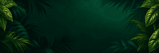 Emerald Tropical Foliage Banner Background